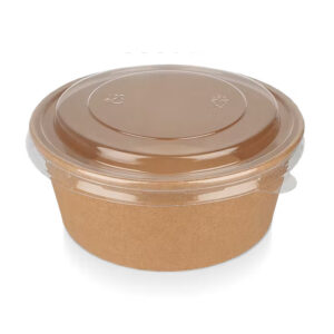 PB011 Kraft paper bowl with PET lid 750ml 25oz